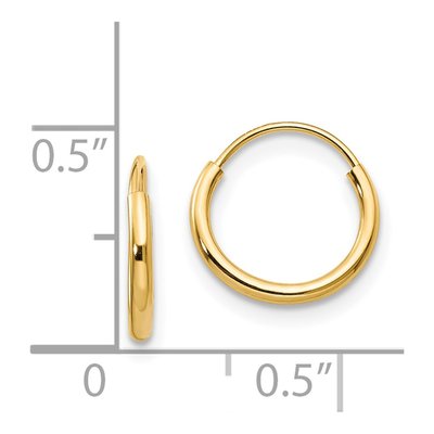 14K Yellow Gold 8mm Endless Hoop Earrings – view 4