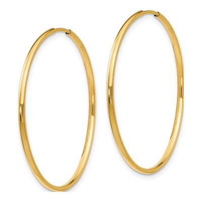 14K Yellow Gold 33mm Endless Hoop Earrings – view 3
