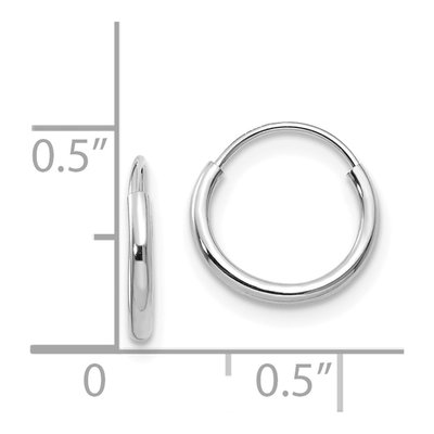 14K White Gold 8mm Endless Hoop Earrings – view 4