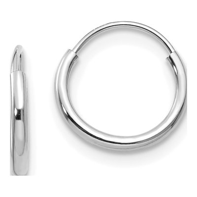 14K White Gold 8mm Endless Hoop Earrings