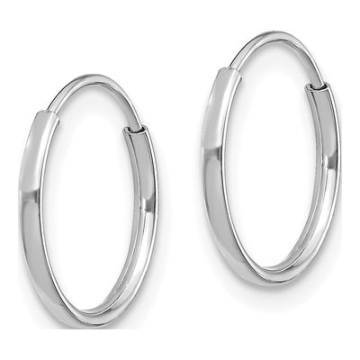14K White Gold 12mm Endless Hoop Earrings – view 3