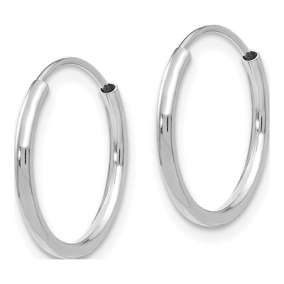 14K White Gold 13mm Endless Hoop Earrings – view 3