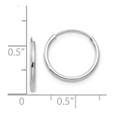 14K White Gold 13mm Endless Hoop Earrings – view 5