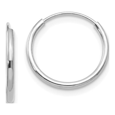 14K White Gold 13mm Endless Hoop Earrings