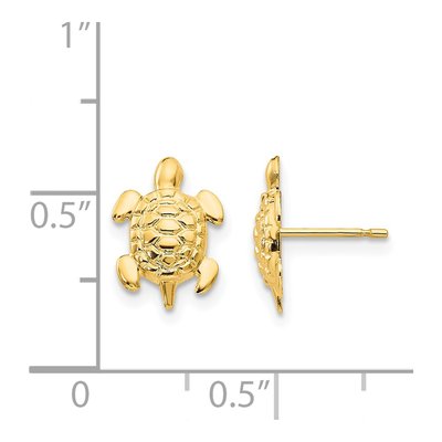 14K Yellow Gold Turtle for Kids Stud Earrings – view 5