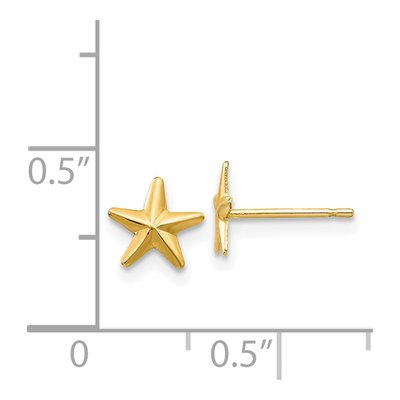 14K Yellow Gold Star for Kids Stud Earrings – view 5