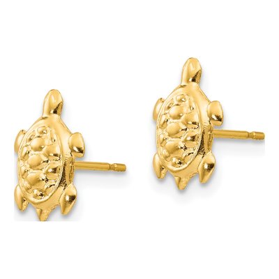 14K Yellow Gold Turtle Stud Earrings – view 3