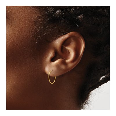 14K Yellow Gold 14mm Endless Hoop Earrings – view 4