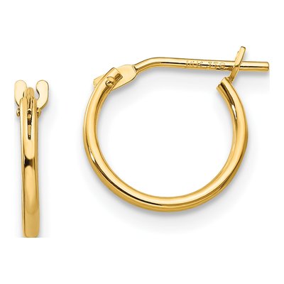 14K Yellow Gold 10mm Small Hoop Earrings
