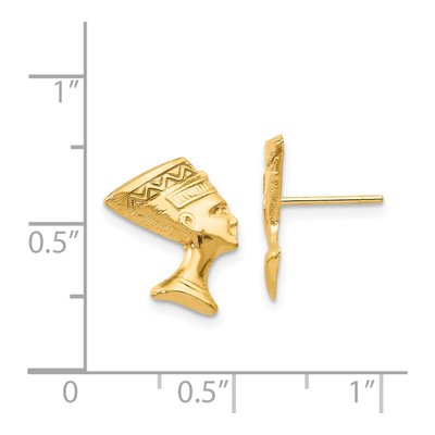 14K Yellow Gold Nefertiti Stud Earrings – view 5