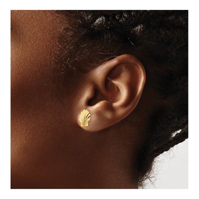 14K Yellow Gold Shell for Girls Stud Earrings – view 4