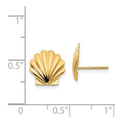 14K Yellow Gold Shell for Girls Stud Earrings – view 5