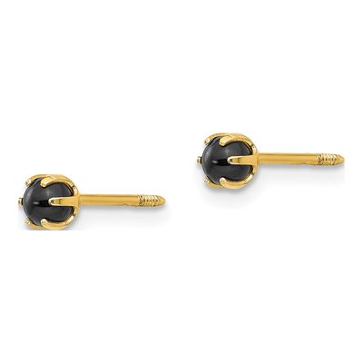 14K Yellow Gold Onyx Stud Earrings – view 3