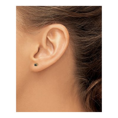 14K Yellow Gold Onyx Stud Earrings – view 4
