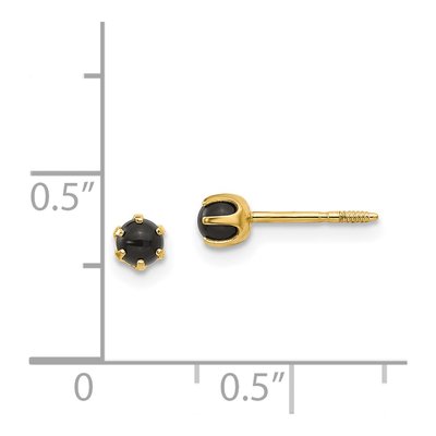 14K Yellow Gold Onyx Stud Earrings – view 5