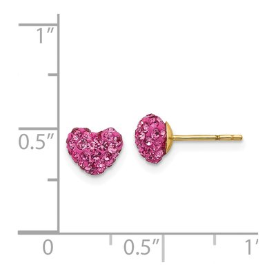 14K Yellow Gold Crystal Multi Heart Stud Earrings – view 5