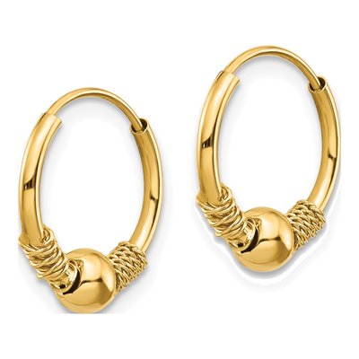 14K Yellow Gold 10mm Endless Hoop Earrings – view 3