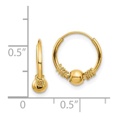 14K Yellow Gold 10mm Endless Hoop Earrings – view 5