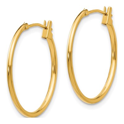 14K Yellow Gold 21mm for Girls Hoop Earrings – view 3