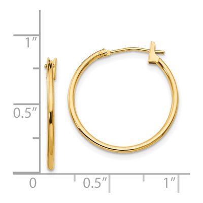 14K Yellow Gold 21mm for Girls Hoop Earrings – view 5