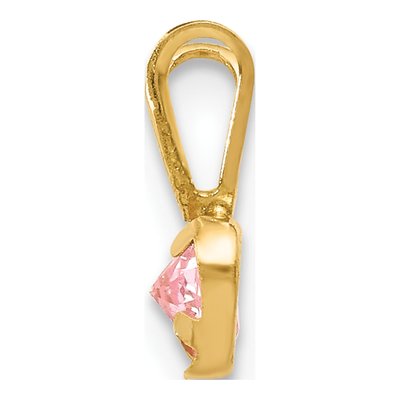 14K Yellow Gold CZ Heart Pendant – view 3