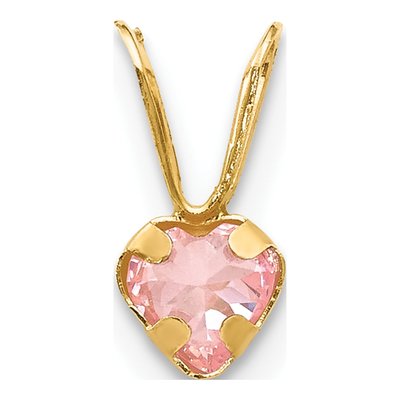 14K Yellow Gold CZ Heart Pendant – view 4