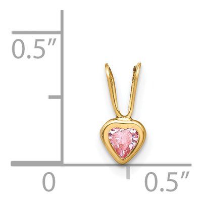 14K Yellow Gold CZ Heart Pendant – view 5