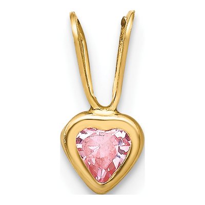 14K Yellow Gold CZ Heart Pendant