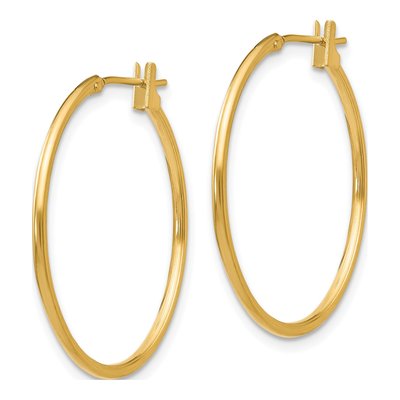 14K Yellow Gold 26mm Hollow Hoop Earrings – view 3