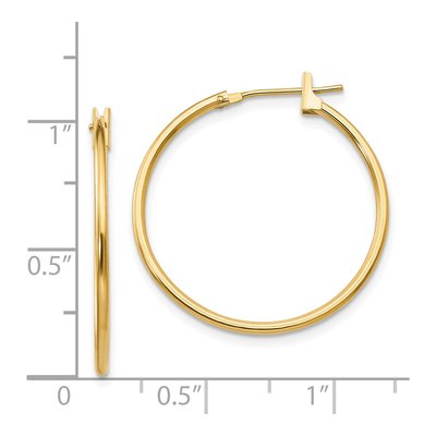 14K Yellow Gold 26mm Hollow Hoop Earrings – view 5