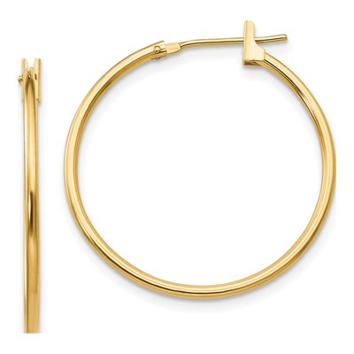 14K Yellow Gold 26mm Hollow Hoop Earrings