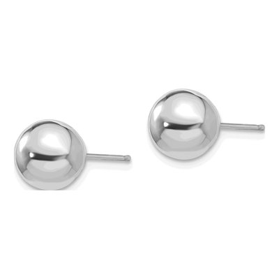 14K White Gold Ball Stud Earrings – view 2