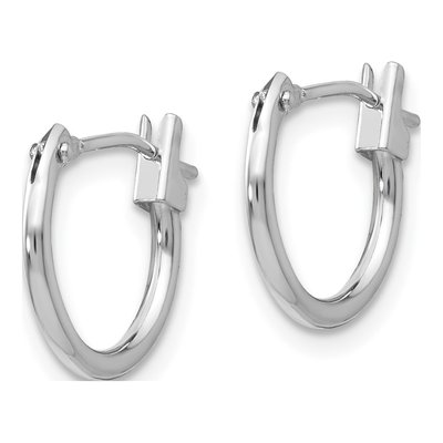 14K White Gold 21mm Girls' Hoop Earrings – view 3