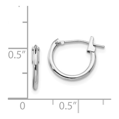 14K White Gold 21mm Girls' Hoop Earrings – view 5