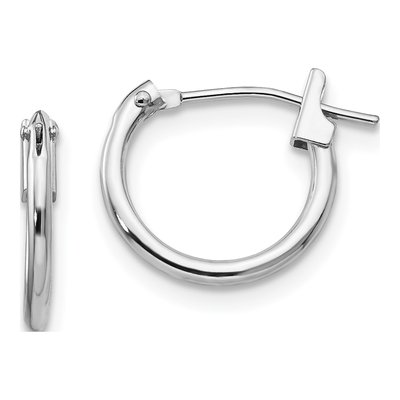 14K White Gold 21mm Girls' Hoop Earrings