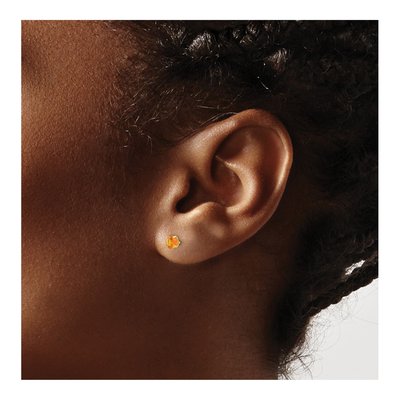 14K Yellow Gold 4mm Citrine Round Stud Earrings – view 4