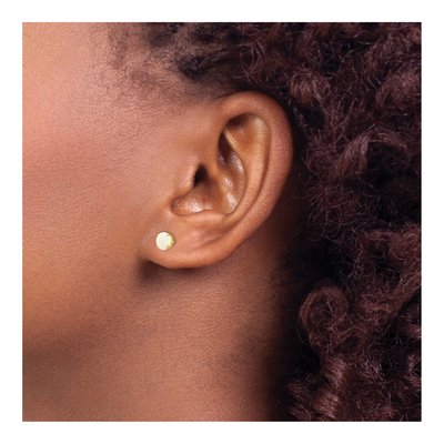 14K Yellow Gold 5mm Opal Round Stud Earrings – view 4