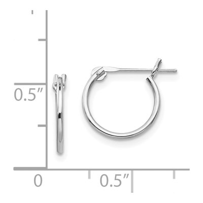 14K White Gold 9mm Small Hoop Earrings – view 5