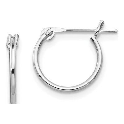 14K White Gold 9mm Small Hoop Earrings