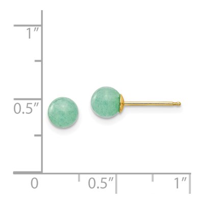 14K Yellow Gold Green Stud Earrings – view 5