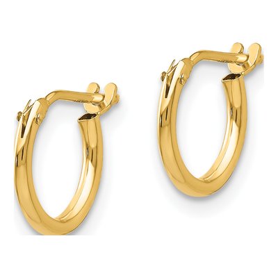 14K Yellow Gold 8mm Half Hoop Earrings – view 3