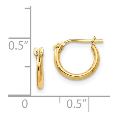 14K Yellow Gold 8mm Half Hoop Earrings – view 5