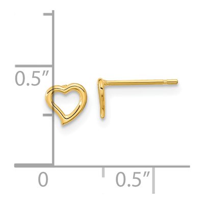 14K Yellow Gold Heart for Kids Stud Earrings – view 4