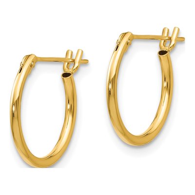 14K Yellow Gold 12mm Half Hoop Earrings – view 2