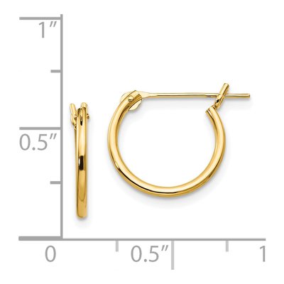14K Yellow Gold 12mm Half Hoop Earrings – view 4
