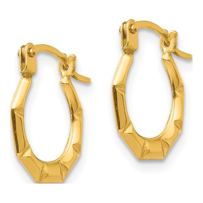 14K Yellow Gold 13mm Tiny Hoop Earrings – view 3