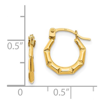14K Yellow Gold 13mm Tiny Hoop Earrings – view 5
