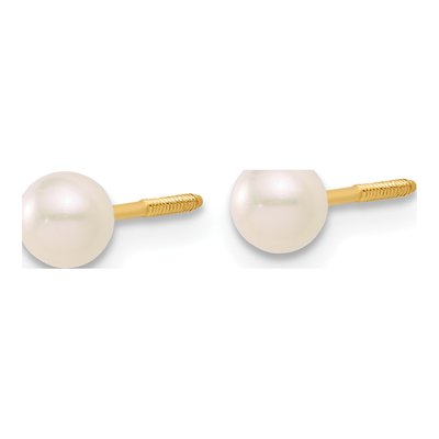Girls' 14K Gold Pearl Necklace, Earrings & Bracelet Set – view 3