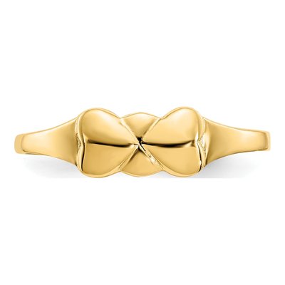 14K Yellow Gold Two Hearts Baby Ring – view 4