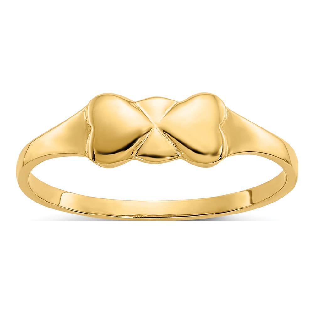 14K Yellow Gold Two Hearts Baby Ring